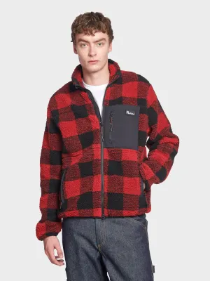 Checked Mattawa Borg Fleece Jacket in Black