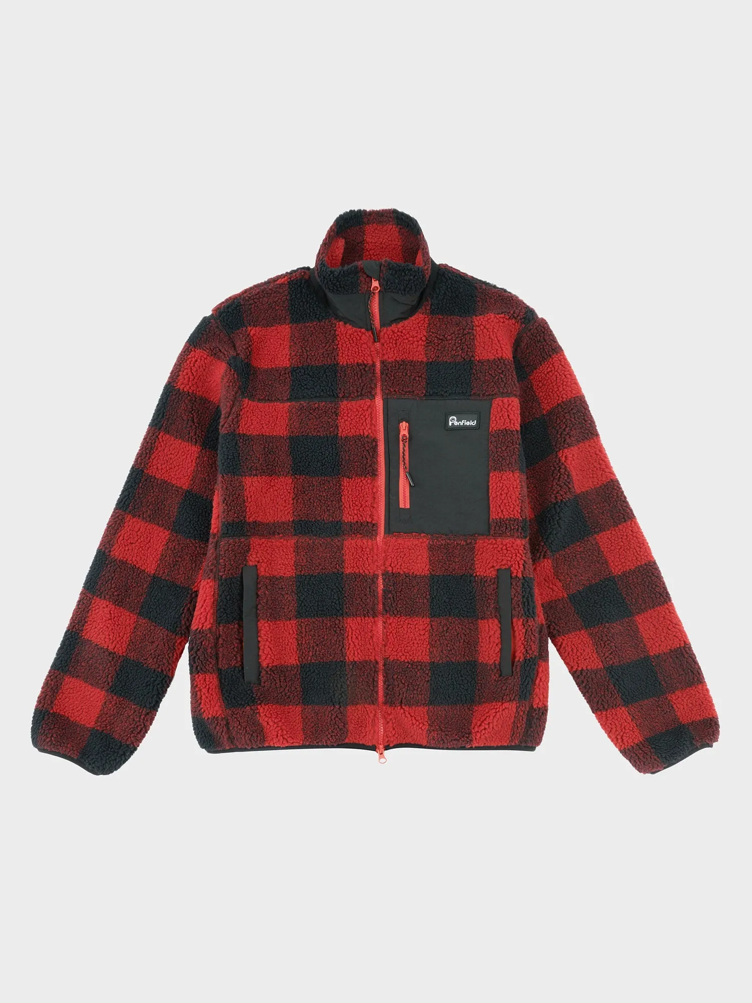 Checked Mattawa Borg Fleece Jacket in Black