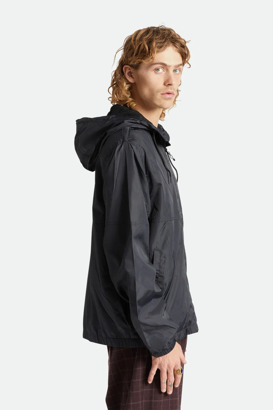 Claxton Crest Lightweight Black Zip-Up Hooded Jacket