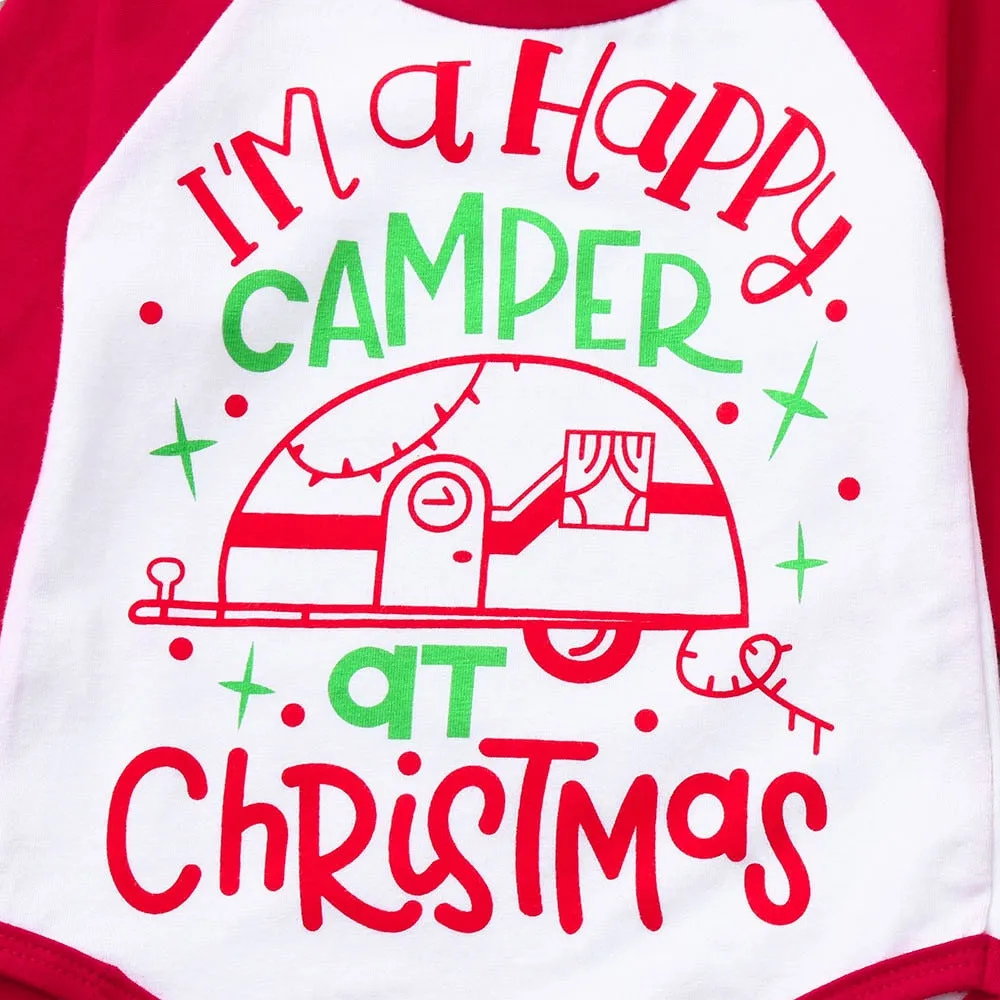 Clothes Set Christmas Clothing 2PCs Letter Long Sleeve Cartoon Print Tops Pants Cloth Sets