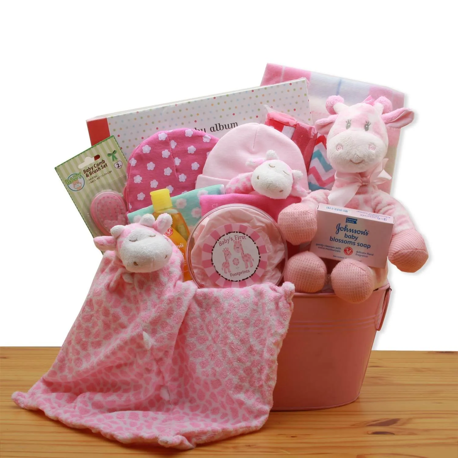 Comfy & Cozy Safari Friends New Baby Gift Basket