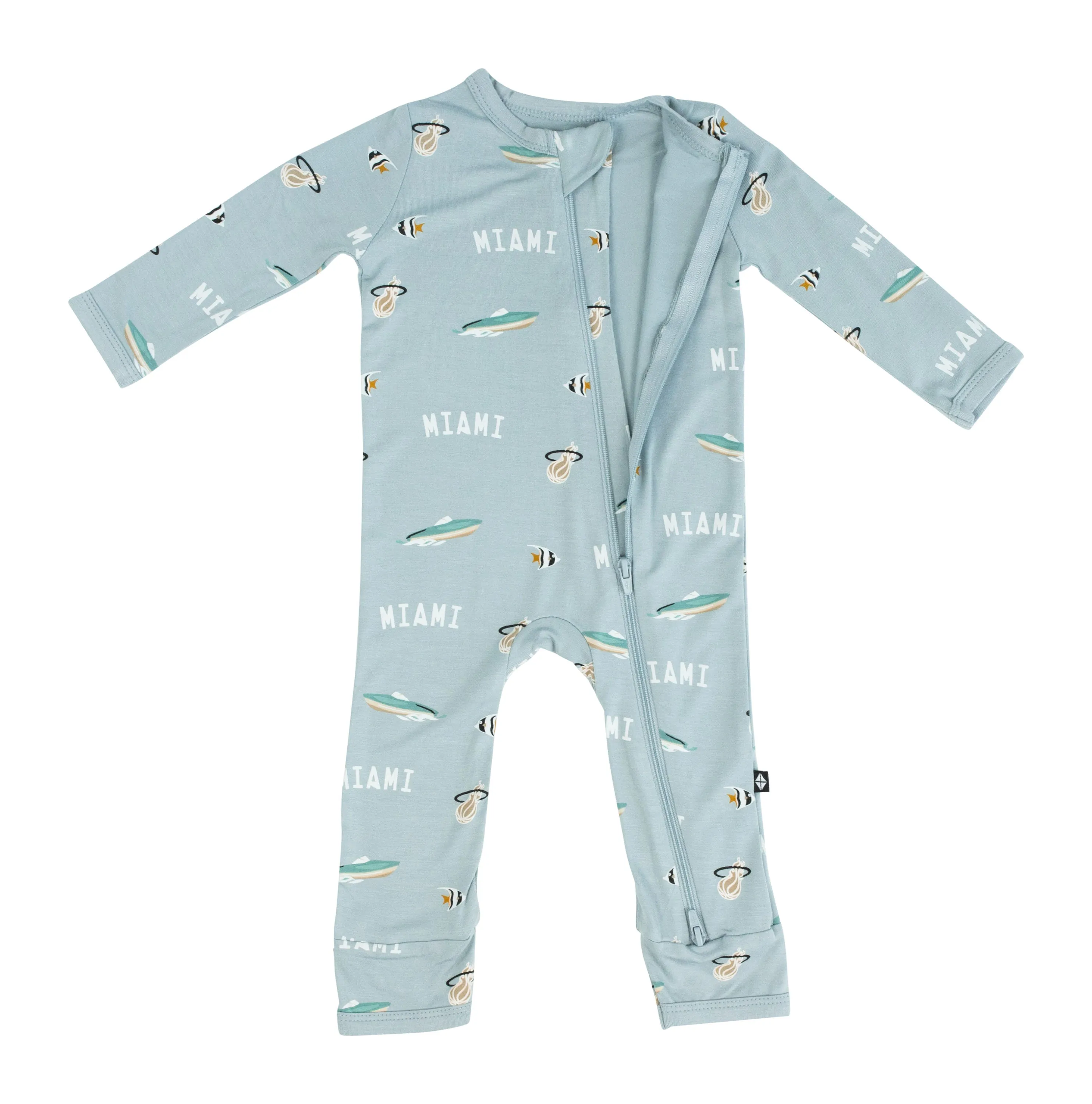 Court Culture x Kyte Baby Nautical Fog Zippered Romper