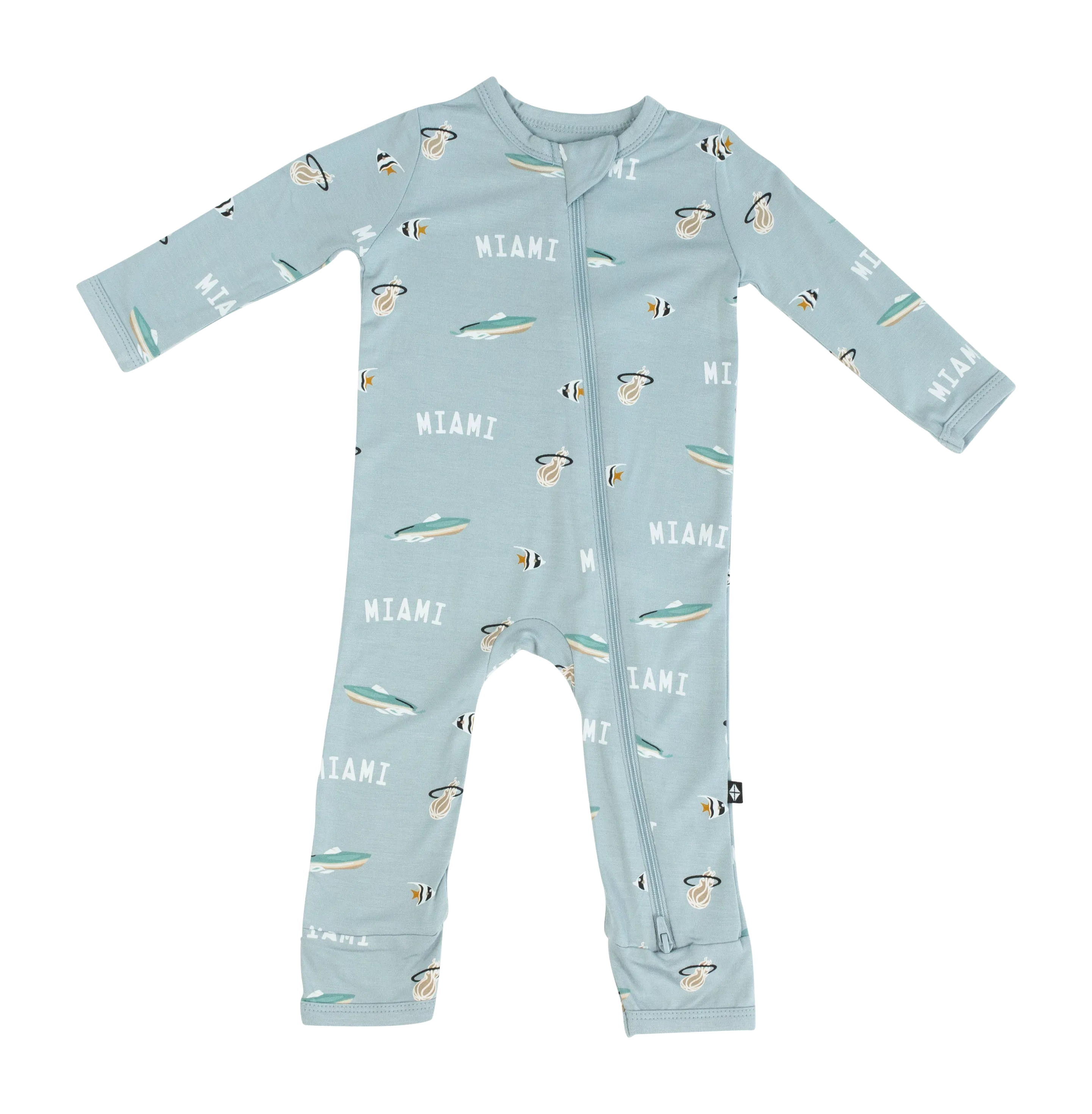 Court Culture x Kyte Baby Nautical Fog Zippered Romper