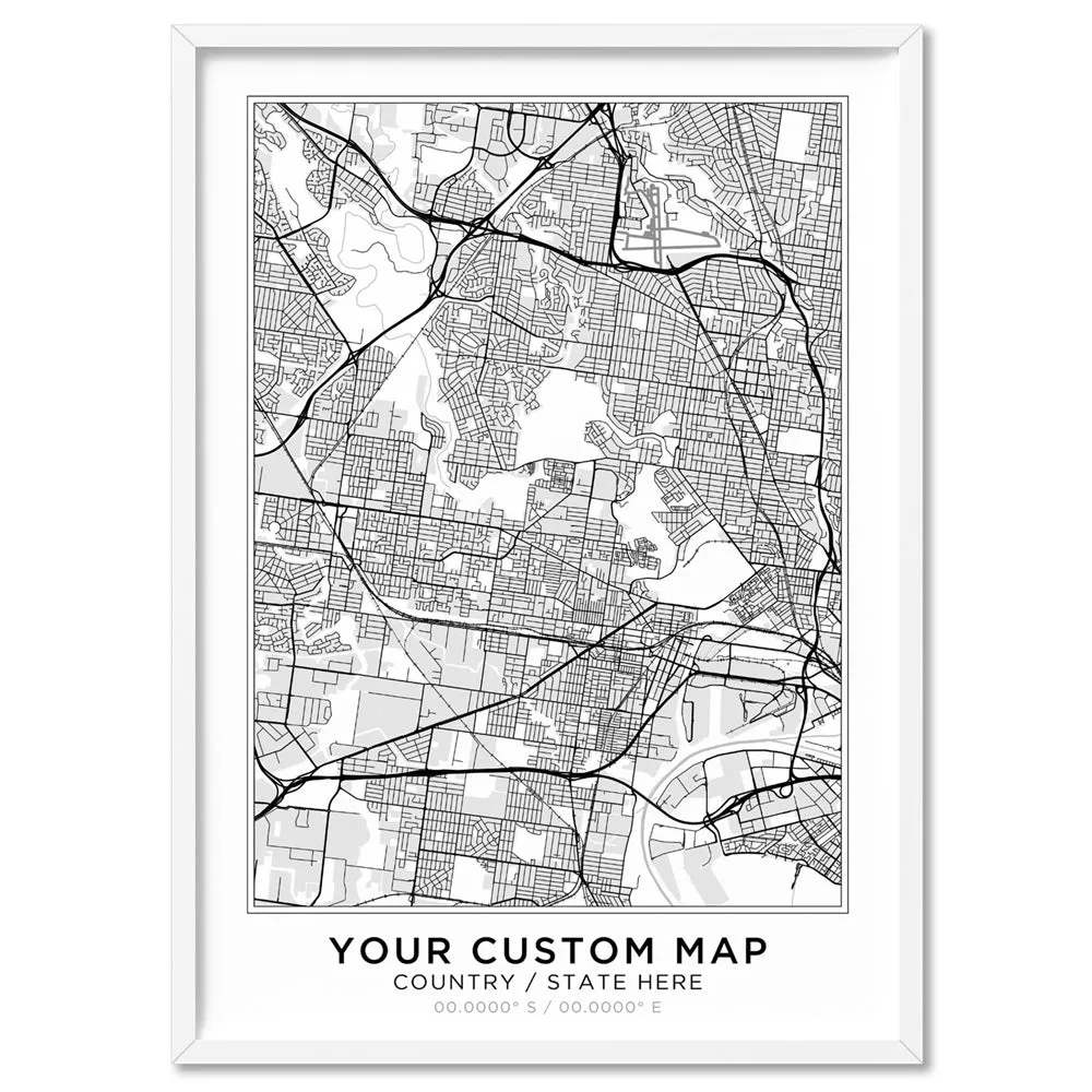 Custom Personalised Map. Your Location, Colour & Words - Art Print