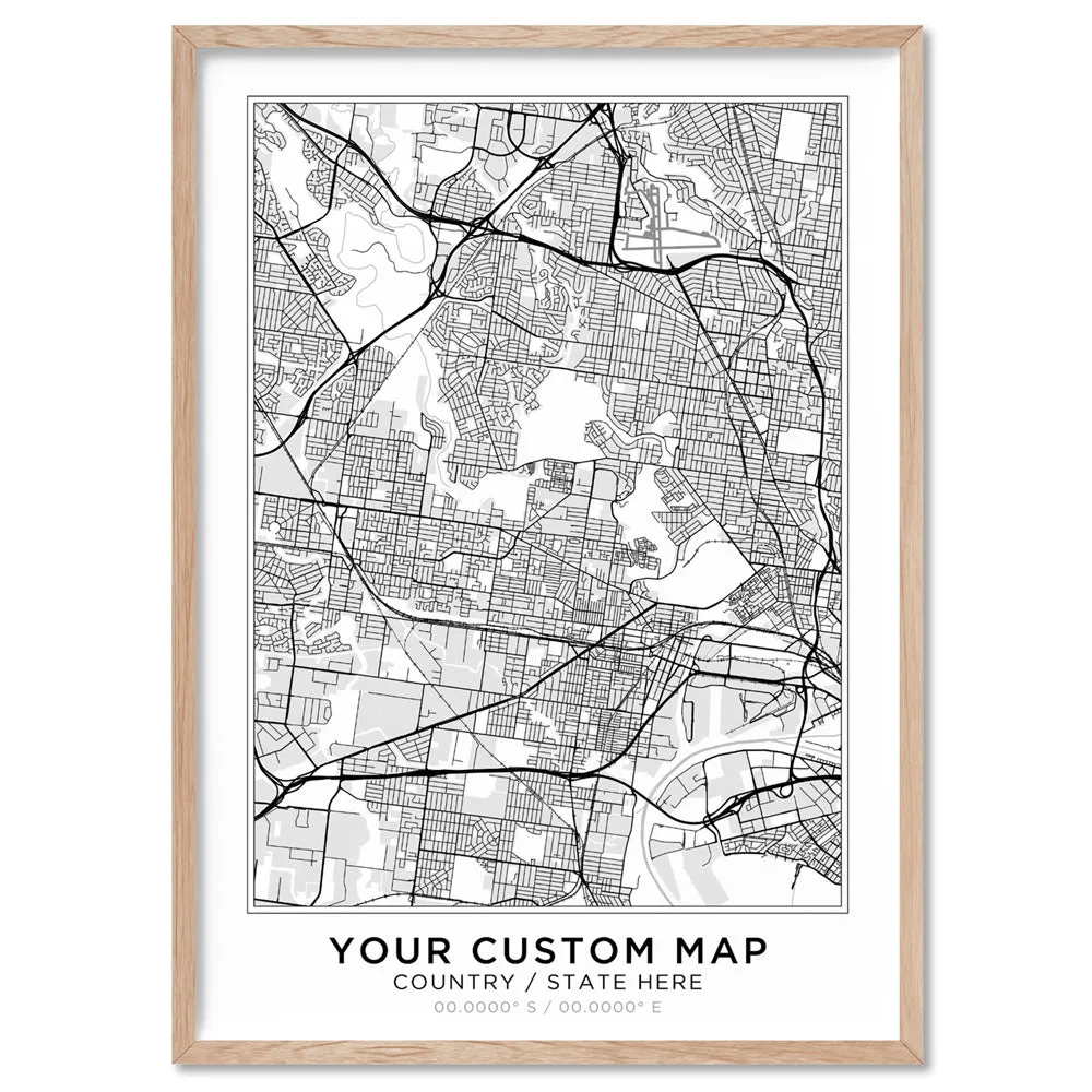 Custom Personalised Map. Your Location, Colour & Words - Art Print