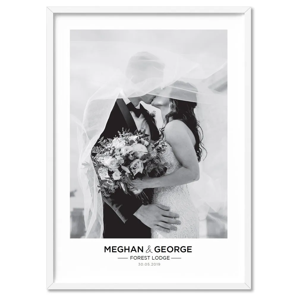 Custom Wedding Photo Design Portrait - Art Print