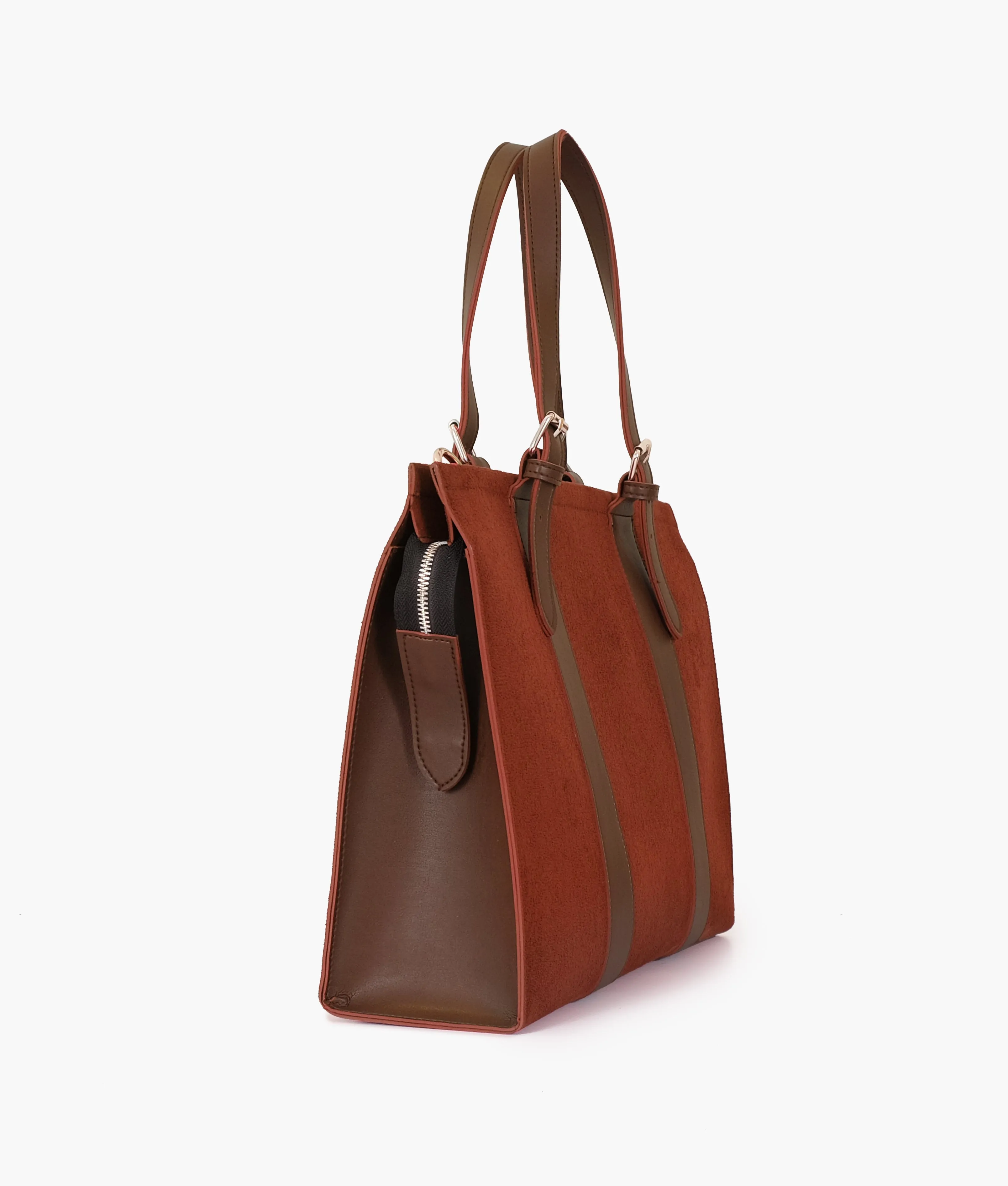 Dark Brown Suede Laptop Bag With Sleeve 612