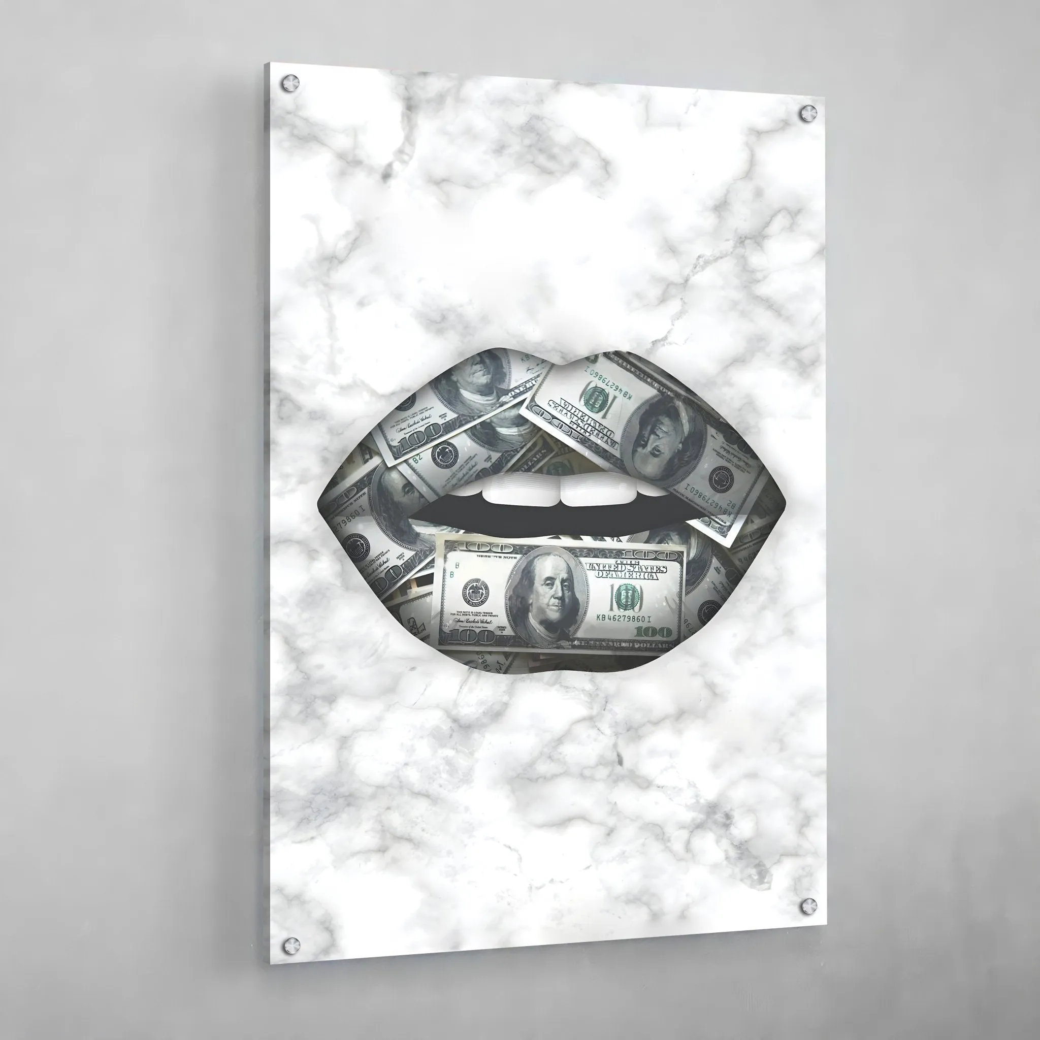 Dollar Bill Lips Wall Art