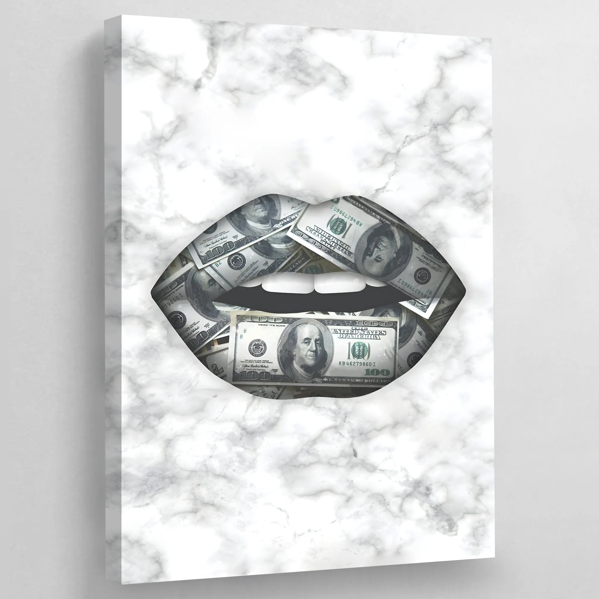 Dollar Bill Lips Wall Art