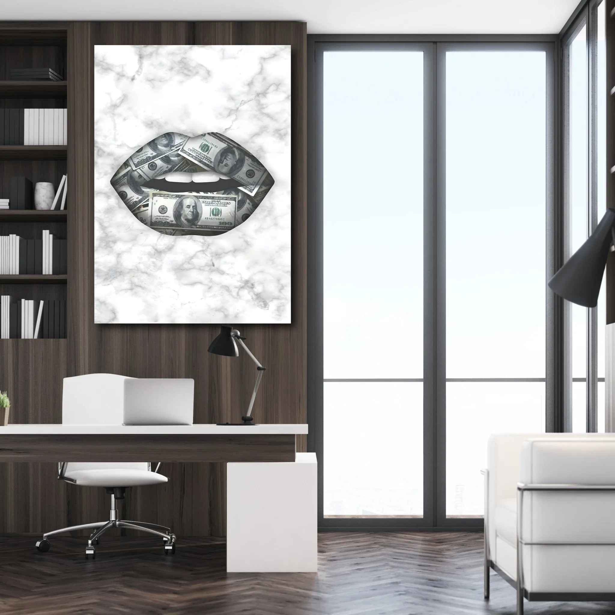 Dollar Bill Lips Wall Art