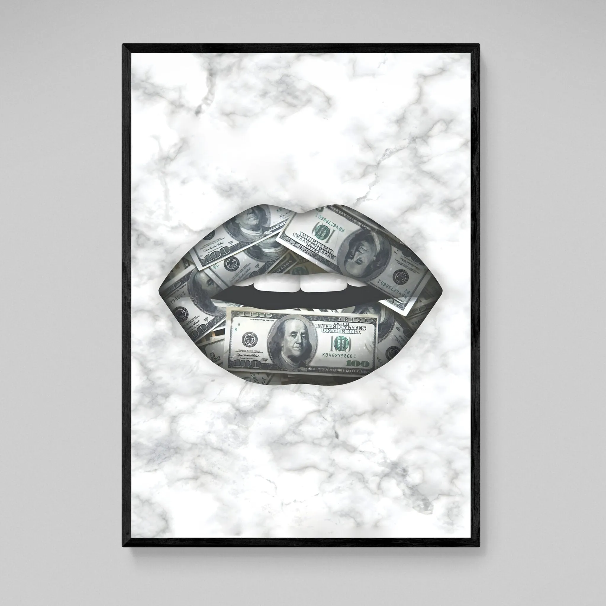 Dollar Bill Lips Wall Art