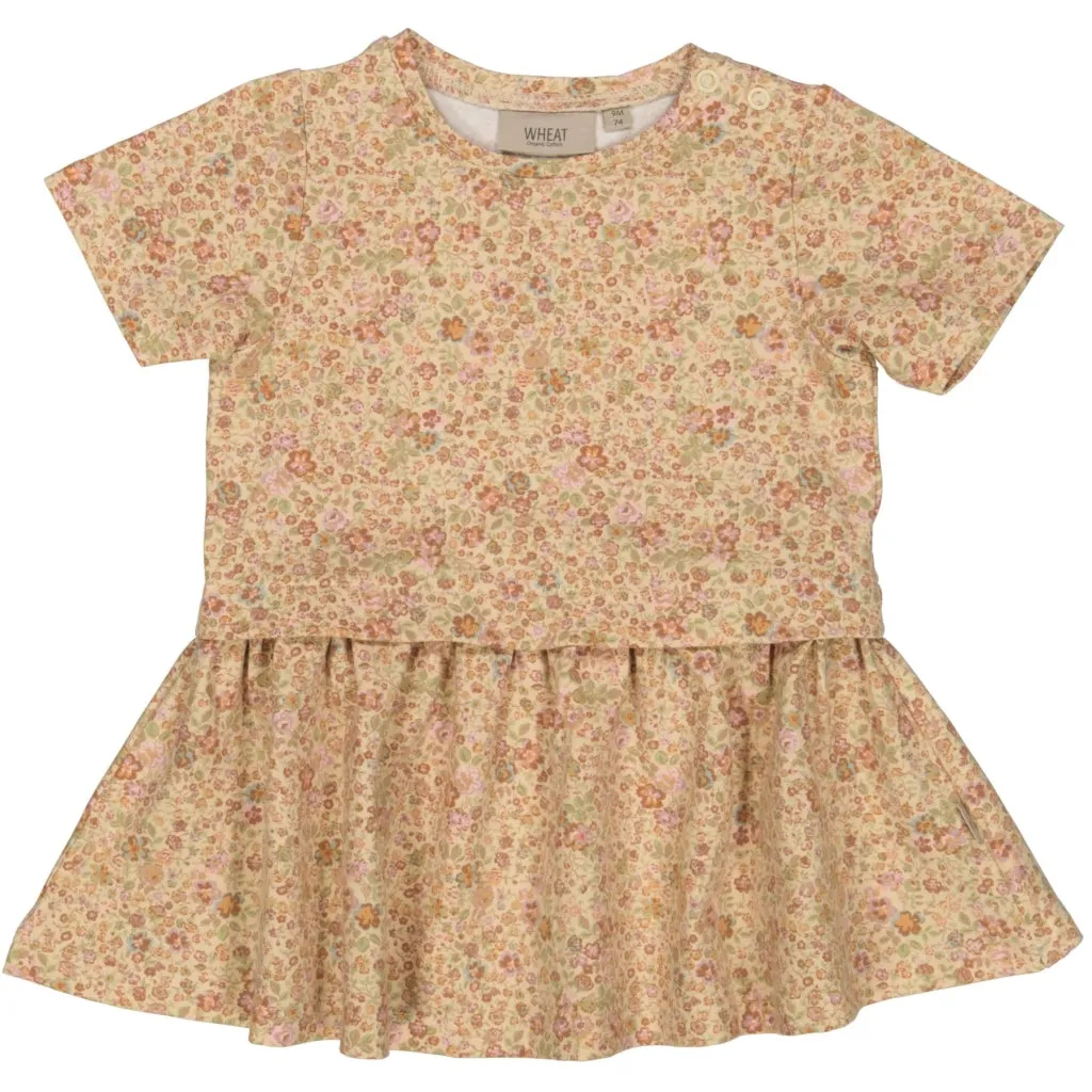 Dress Adea - barely beige small flowers