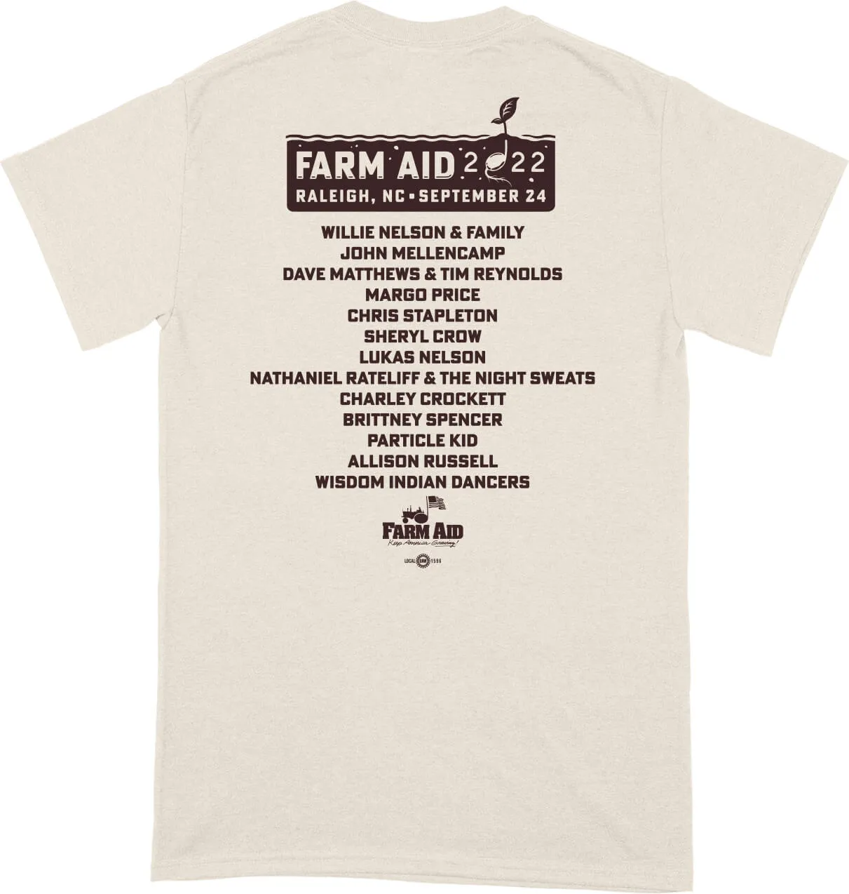 Farm Aid 2022 Concert Logo Unisex Tee- Natural