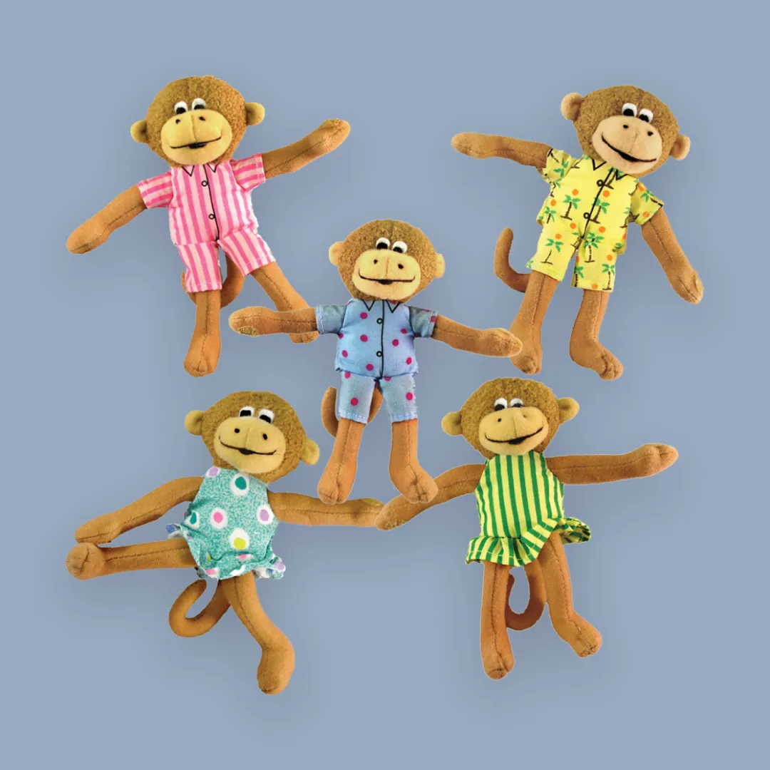 Five Little Monkeys Book by Eileen Christelow & Puppets