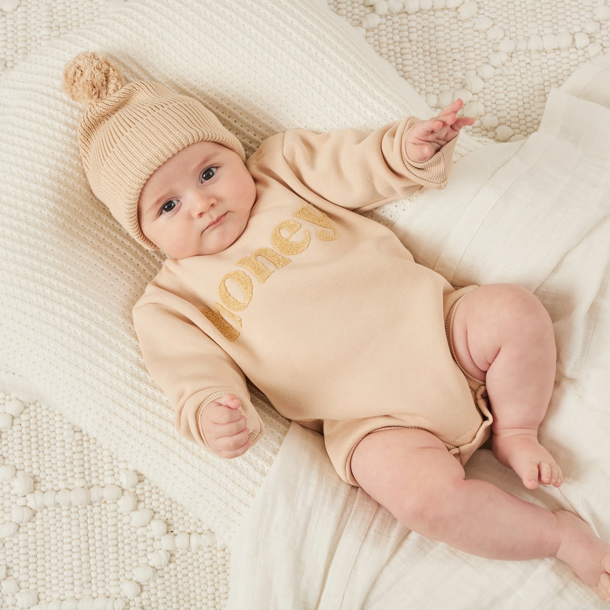 Fleece Jumper Romper - Honey