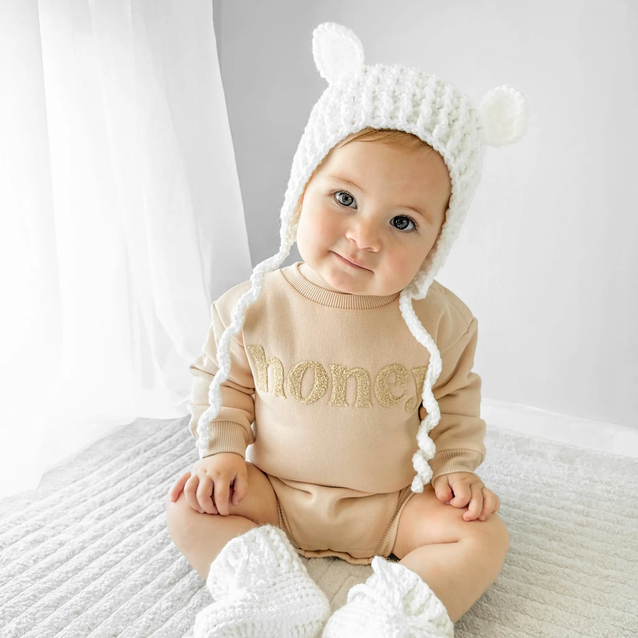 Fleece Jumper Romper - Honey