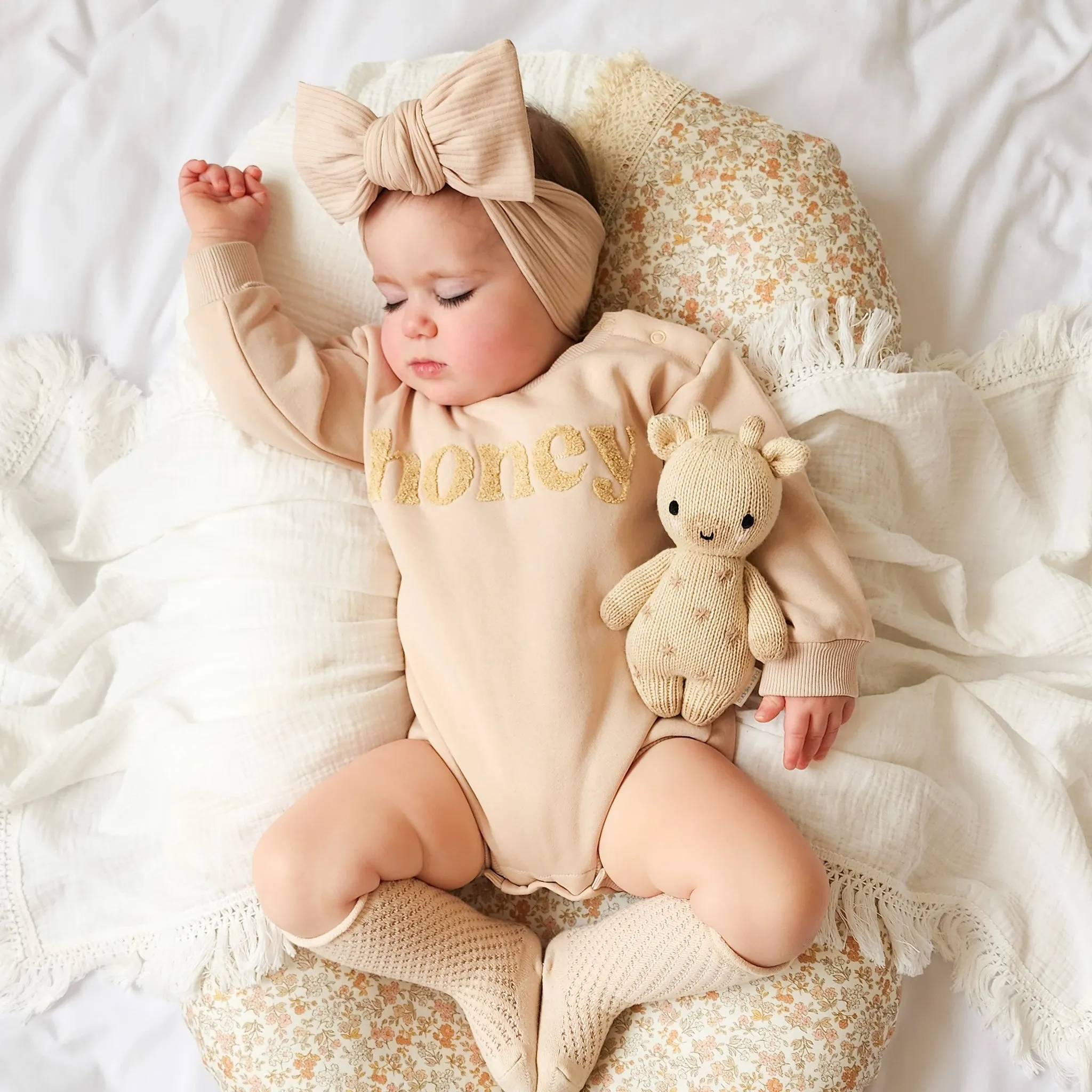 Fleece Jumper Romper - Honey