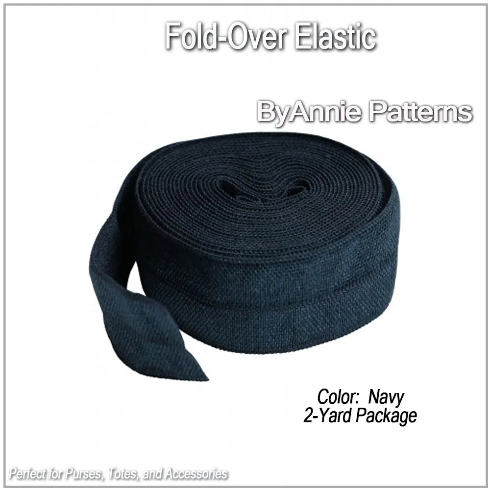 Fold-Over Elastic - 20mm - 2 Yards - Navy