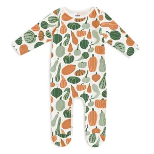 Footed Romper - Gourds & Pumpkins Green & Orange