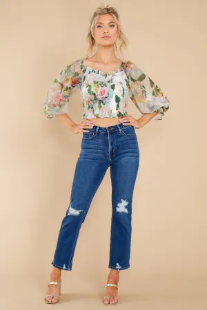 Garden Lover Green Multi Floral Print Crop Top