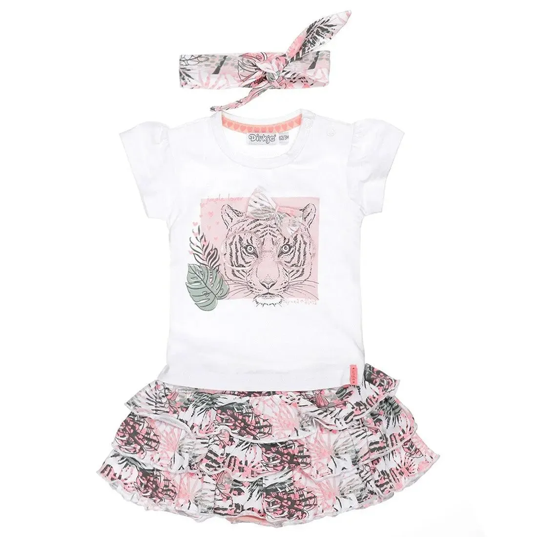 Girls baby Set With T-shirt and Skirt White Cockatoo | Dirkje