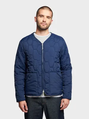 Hexagon Quilt Liner Jacket in Navy Blue