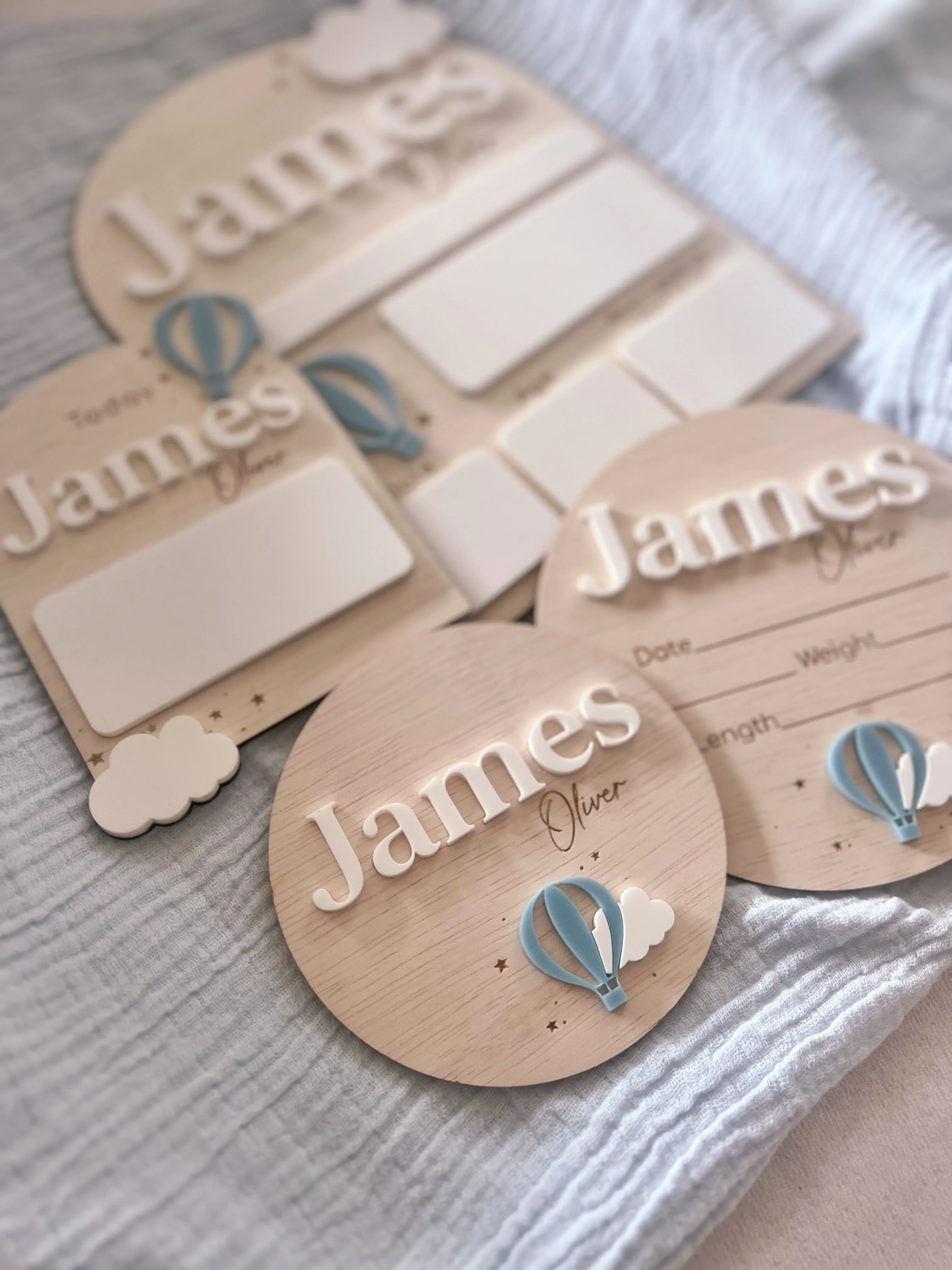 Hot Air Balloon Announcement Name Plaque/Birth Details