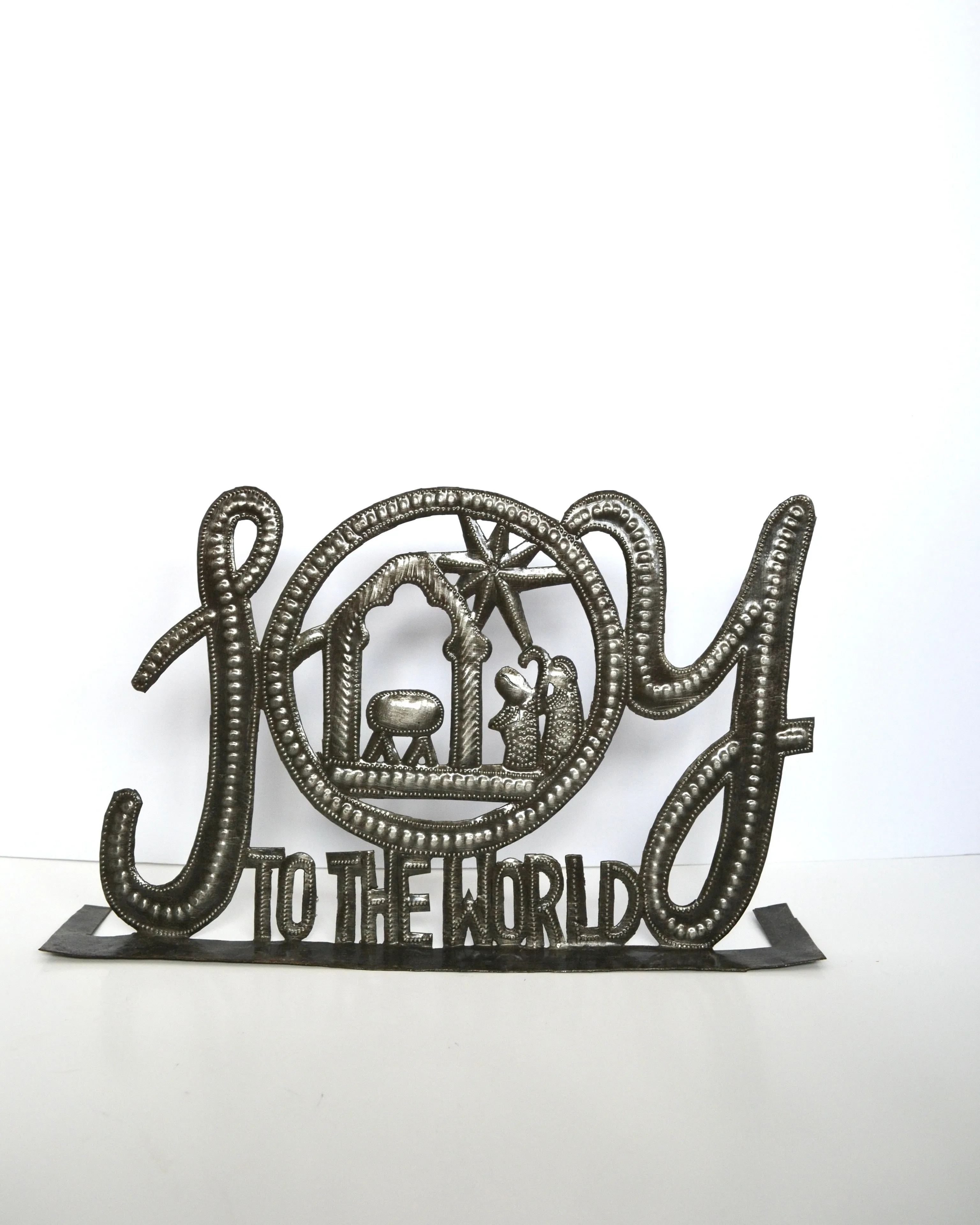 Joy to the World Standing Metal Art