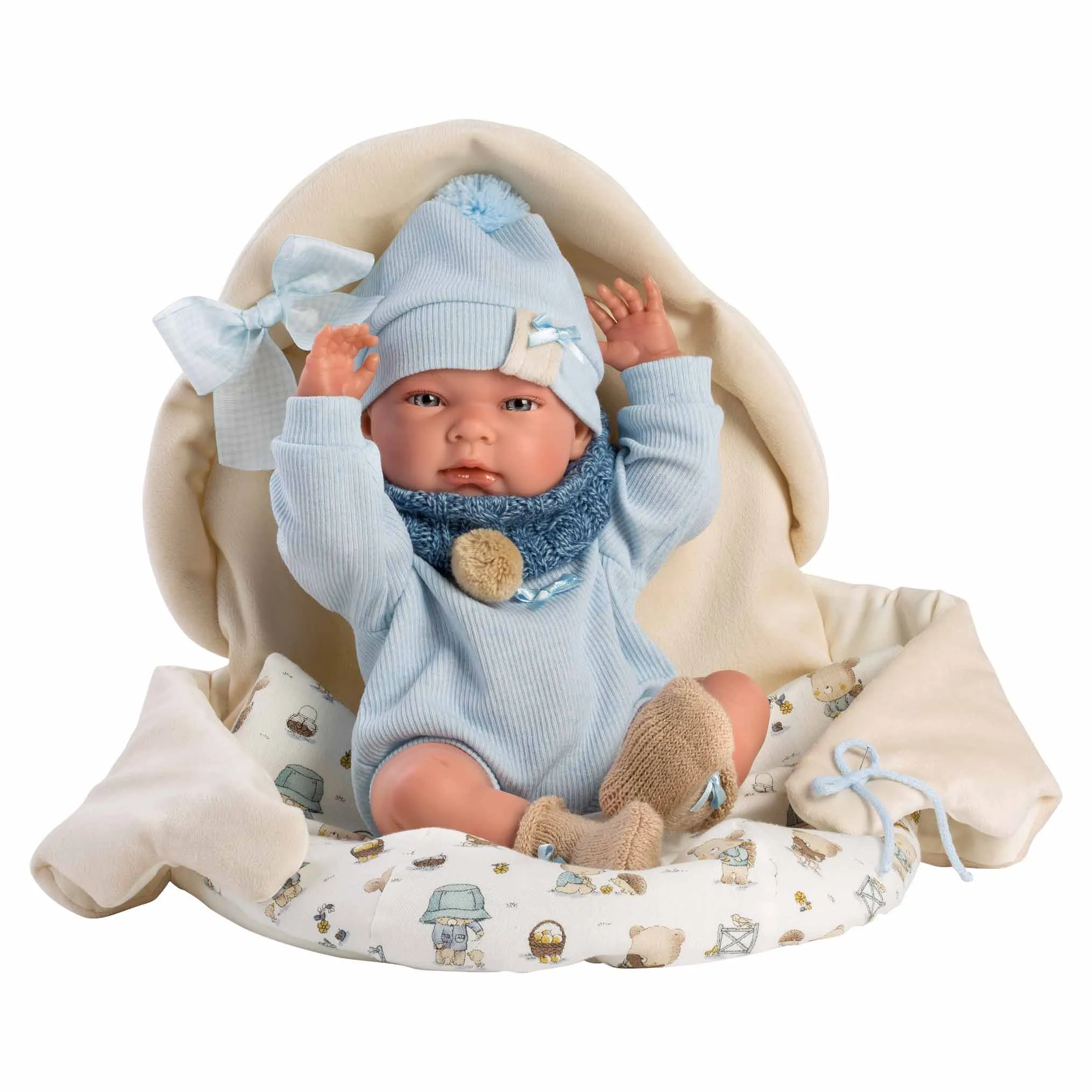 Llorens - Newborn Baby Boy Doll with Deluxe Sleeping Bag, Clothing & Accessories: Nico 40cm