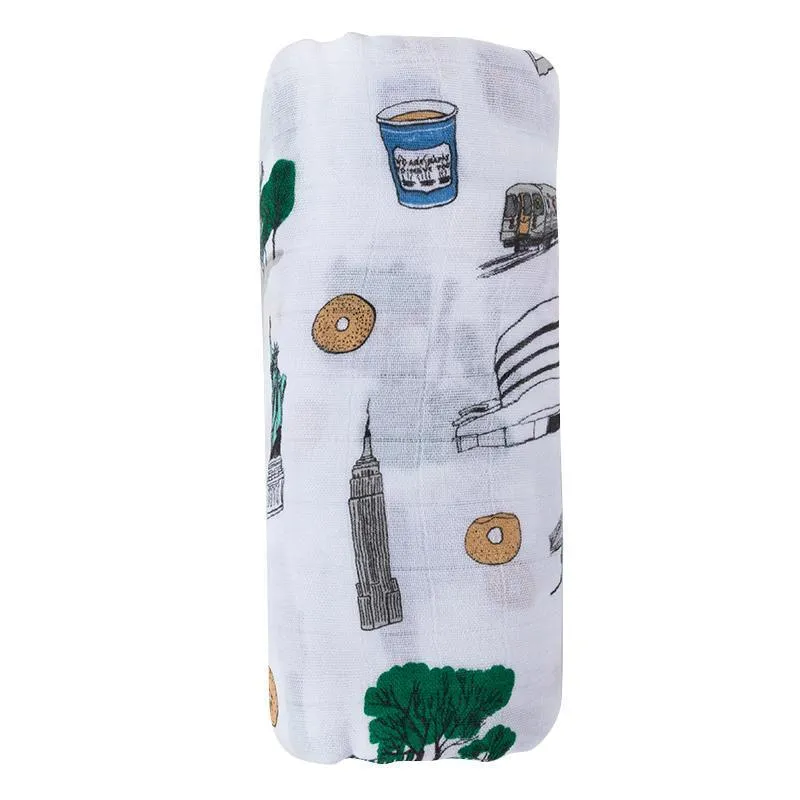 New York City Baby Muslin Swaddle Receiving Blanket