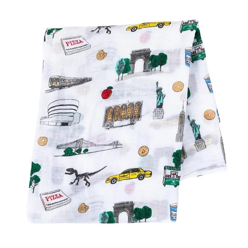 New York City Baby Muslin Swaddle Receiving Blanket