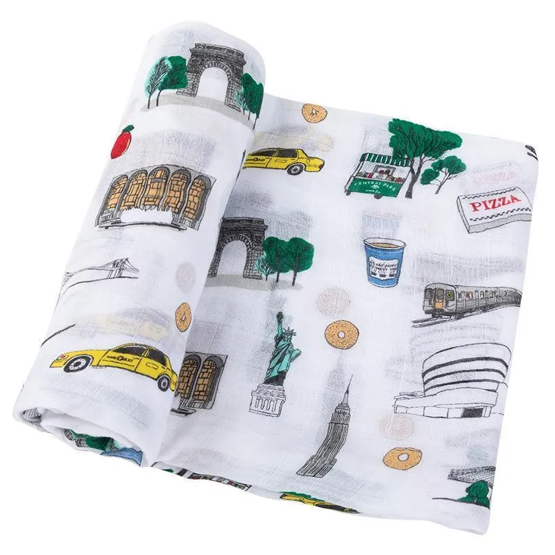 New York City Baby Muslin Swaddle Receiving Blanket