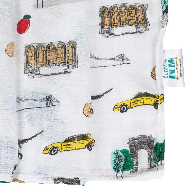 New York City Baby Muslin Swaddle Receiving Blanket