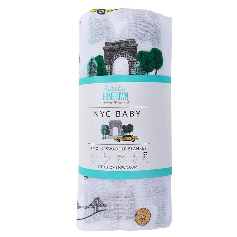 New York City Baby Muslin Swaddle Receiving Blanket