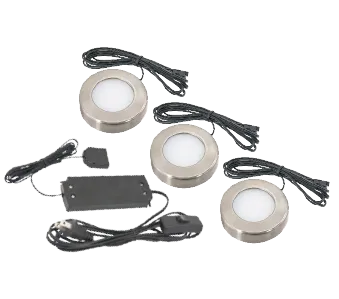 Omni-3 Low Voltage Puck Lights (3 Pack Kit) Available in Black, Nickel or White