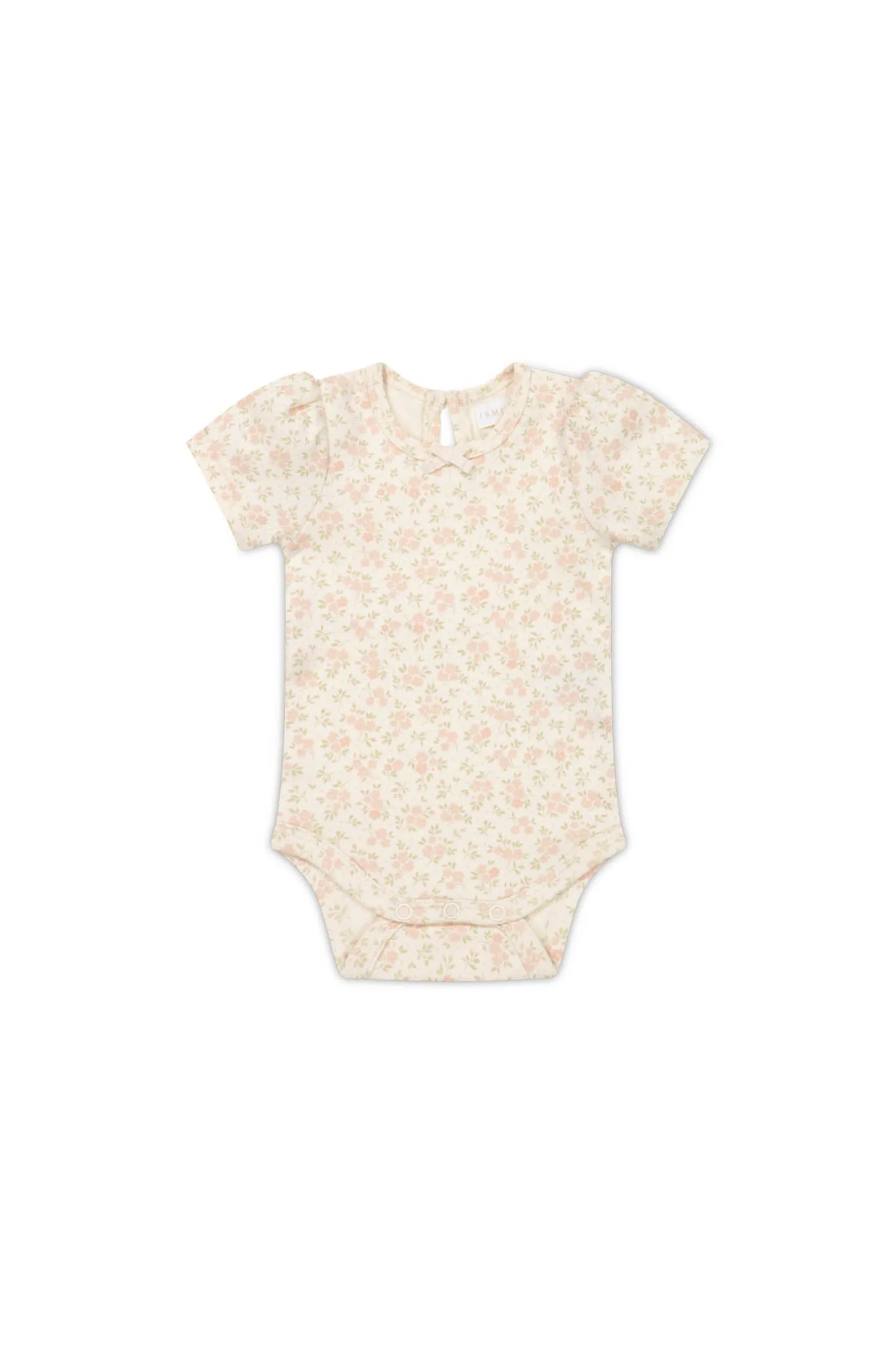 Organic Cotton Cap Sleeve Bodysuit - Rosalie Floral Mauve