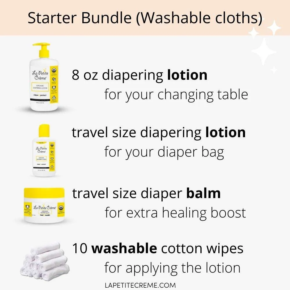 Organic French Diaper Care  - Gift Set (Washable Cloths)