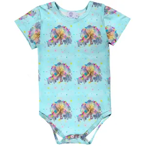 PREORDER Confetti Elephants Short Sleeve Onesie (Ships w/c 2nd Dec)