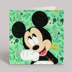 "Happy Mickey" Crystal Art Card 18x18cm