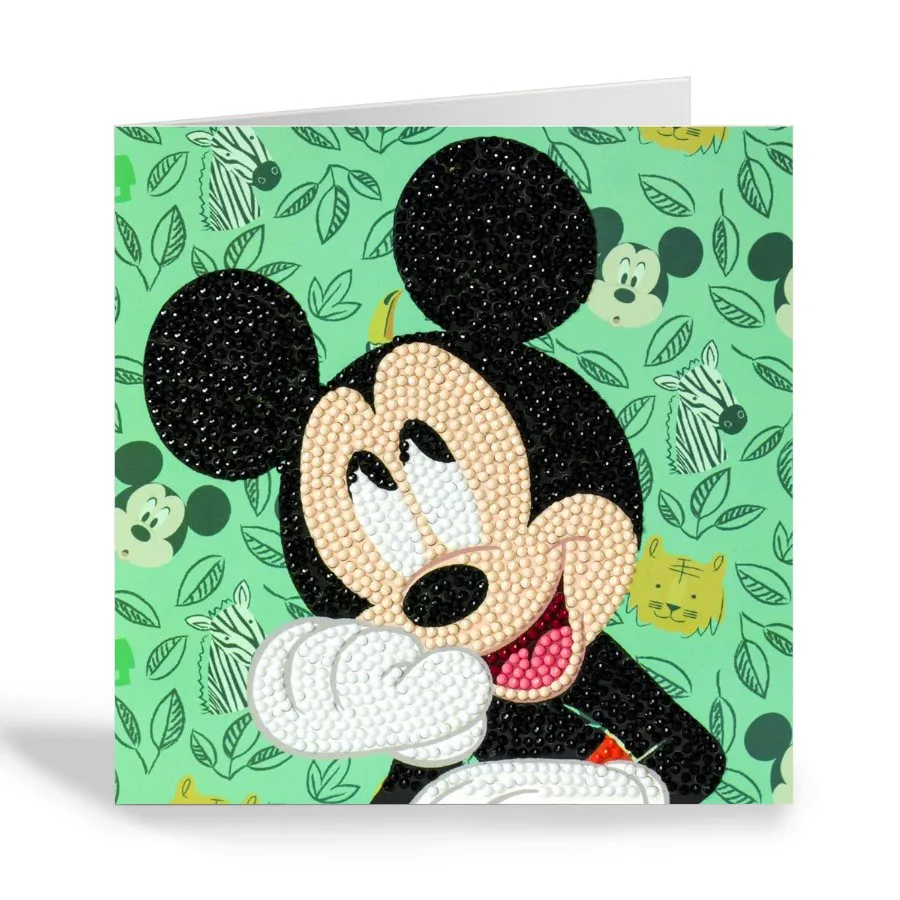 "Happy Mickey" Crystal Art Card 18x18cm