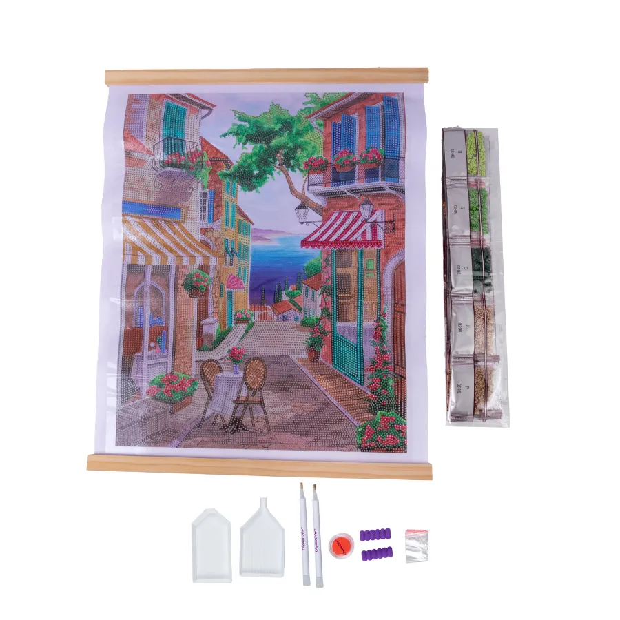 "Holiday Town" Crystal Art Scroll Kit