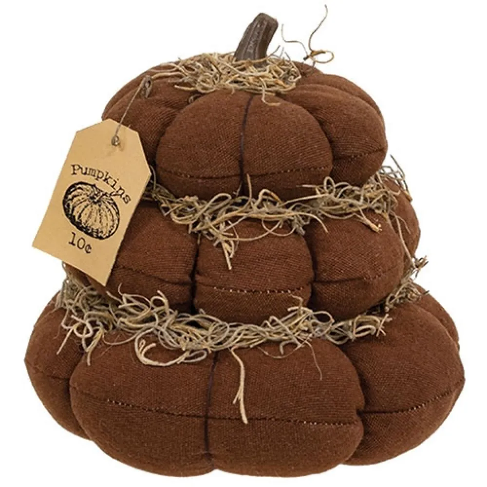 "Pumpkins 10 Cents" Stuffed Pumpkin Stack