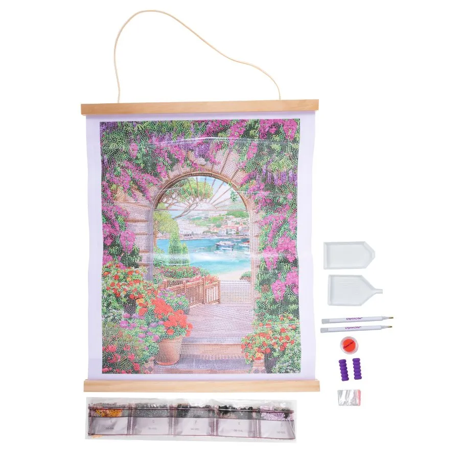 "Window To Paradise" Crystal Art Scroll