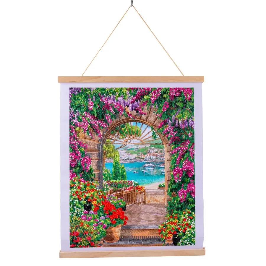 "Window To Paradise" Crystal Art Scroll