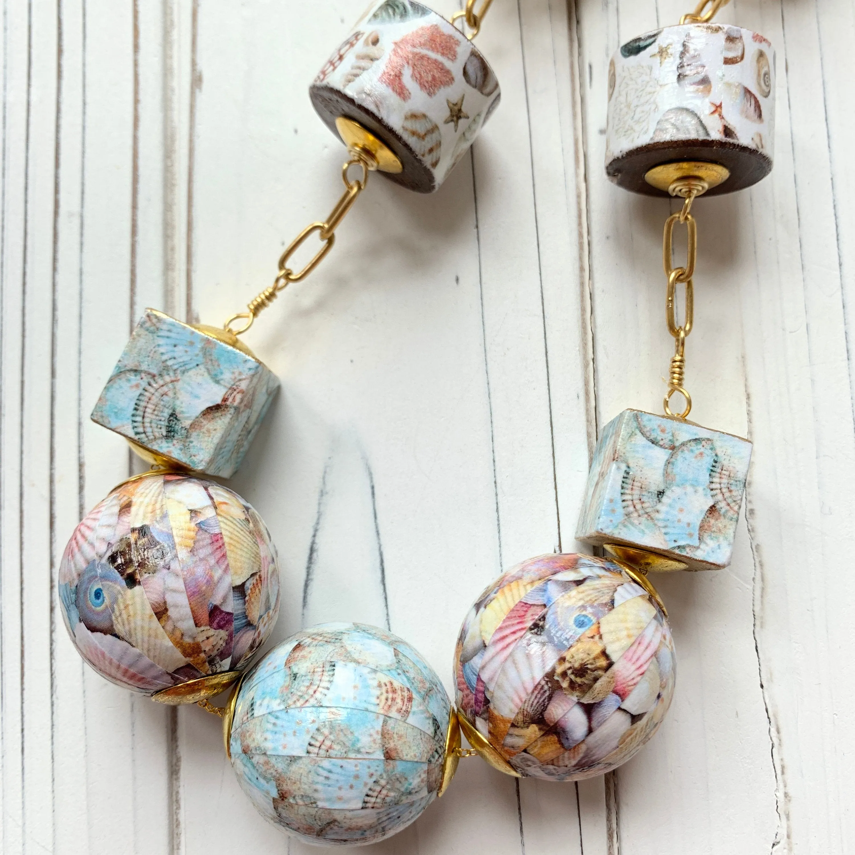 Seascapes Decoupaged Seashell Necklace