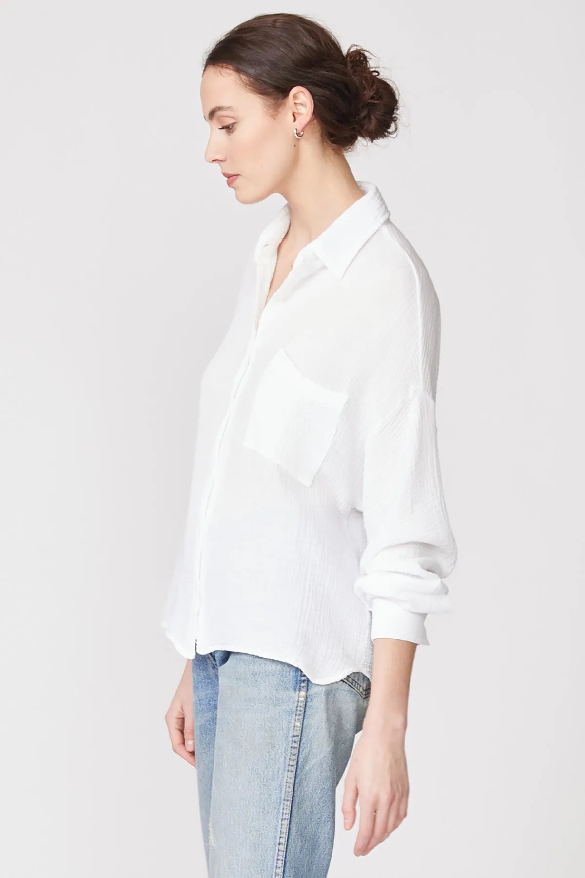 Stateside Gauze Oversized Shirt in White