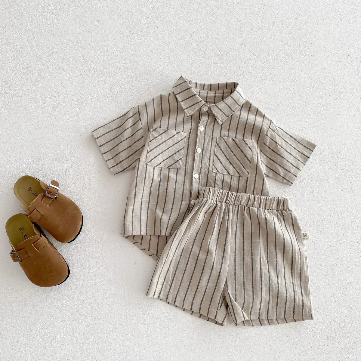 Striped Shirt & Shorts Set