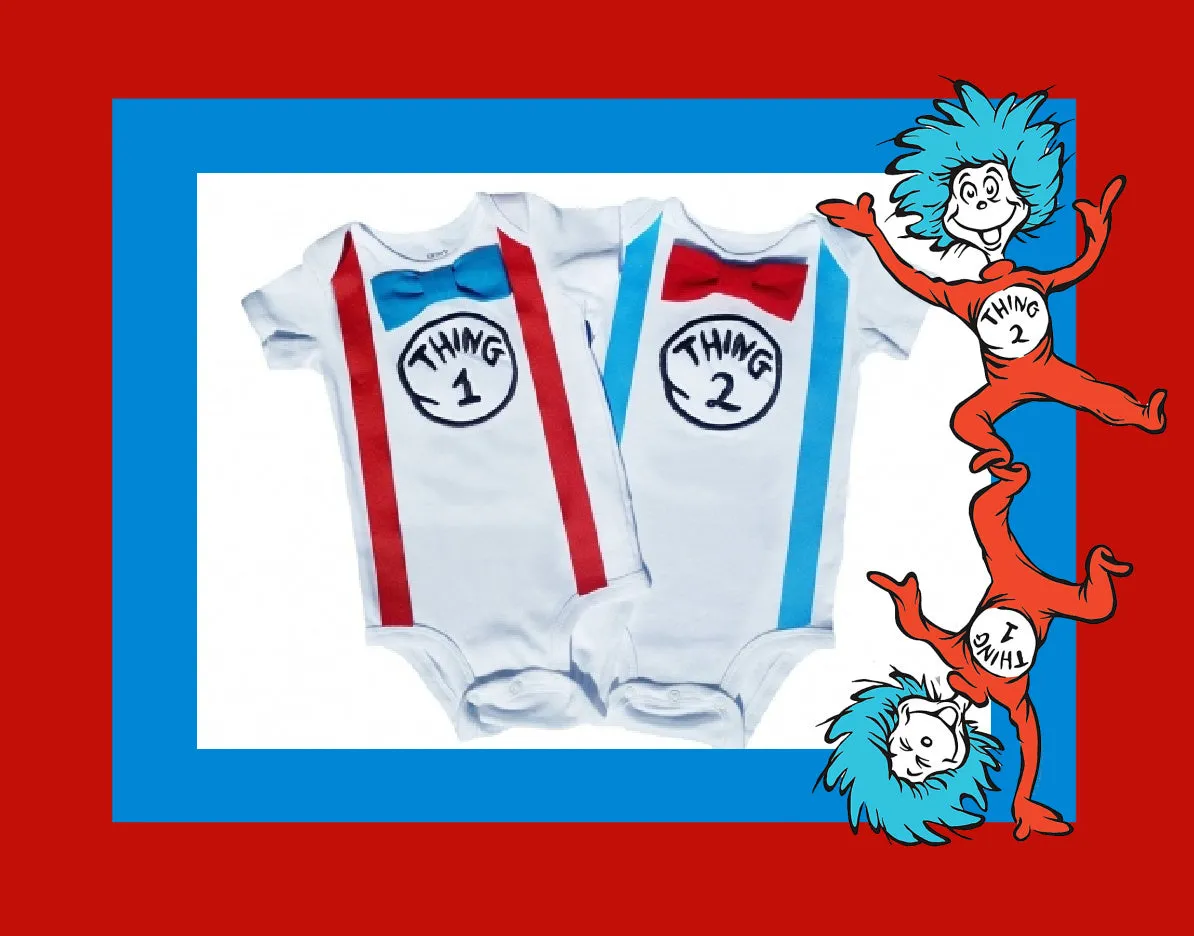 Twin Boys Thing 1 & Thing 2 Cake Smash Outfit