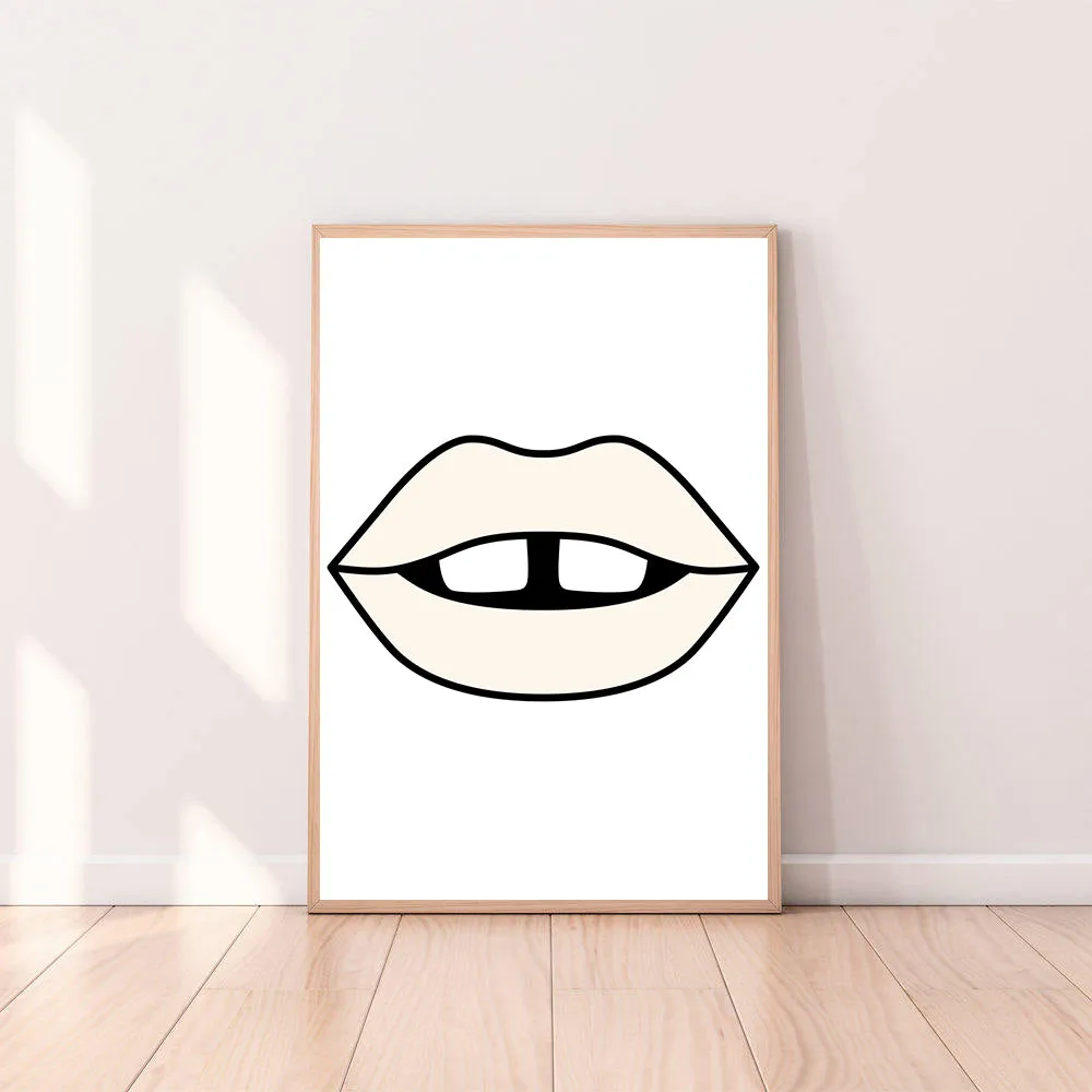 Wall Art Cream Lips