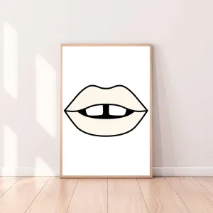 Wall Art Cream Lips